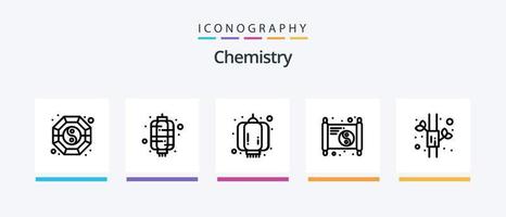 chimie ligne 5 icône pack comprenant acide. laboratoire. étude. chimie. étude. Créatif Icônes conception vecteur