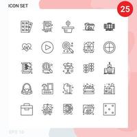 moderne ensemble de 25 lignes et symboles tel comme verticale Logiciel la nature l'Internet exploit modifiable vecteur conception éléments