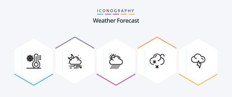 temps 25 ligne icône pack comprenant temps. nuage. nuage. temps. prévoir vecteur