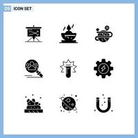 ensemble de 9 moderne ui Icônes symboles panneaux pour tester utilisateur Créatif chercher trouver modifiable vecteur conception éléments