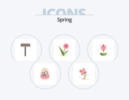 printemps plat icône pack 5 icône conception. . floral. flore. flore. printemps vecteur