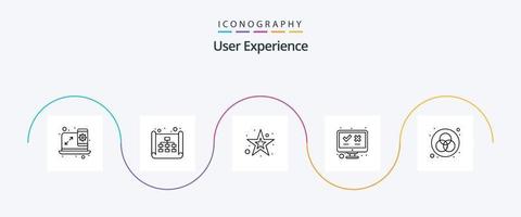utilisateur expérience ligne 5 icône pack comprenant couleur. multimédia. conception. médias. ordinateur vecteur