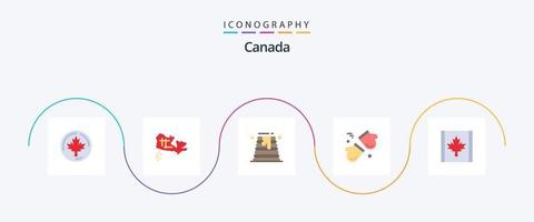 Canada plat 5 icône pack comprenant drapeau. Scandinavie. gâteau. gants. Arctique vecteur