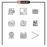 ensemble de 9 moderne ui Icônes symboles panneaux pour école apprendre code à barre éducation billet modifiable vecteur conception éléments