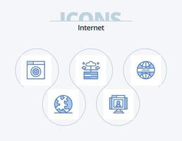 l'Internet bleu icône pack 5 icône conception. l'Internet. serveur. webcam. réseau. base de données vecteur