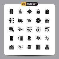 Stock vecteur icône pack de 25 ligne panneaux et symboles pour entrepôt achats Sécurité e Commerce commerce électronique modifiable vecteur conception éléments