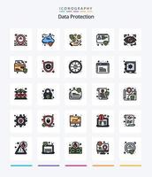 Créatif Les données protection 25 ligne rempli icône pack tel comme sécurité. œil. sécurité. bloc. id vecteur