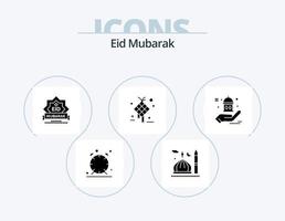 eid mubarak glyphe icône pack 5 icône conception. conception. aïd. Islam. décoration. étoile vecteur