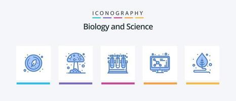 la biologie bleu 5 icône pack comprenant plante. feuille. plante. molécule. ADN. Créatif Icônes conception vecteur