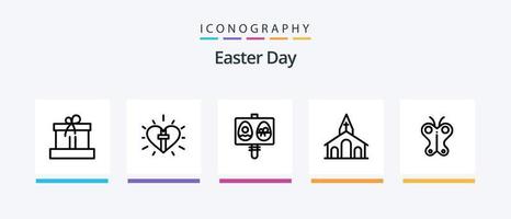 Pâques ligne 5 icône pack comprenant vacances. cadeau. Pâques. œuf. Christian. Créatif Icônes conception vecteur