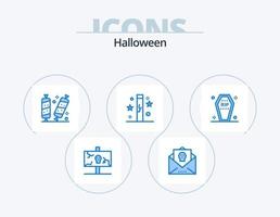 Halloween bleu icône pack 5 icône conception. Halloween. fête. vacances. doux. Halloween vecteur
