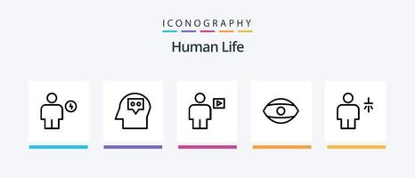 Humain ligne 5 icône pack comprenant réservé. avatar. Humain. Humain. corps. Créatif Icônes conception vecteur