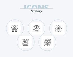 stratégie ligne icône pack 5 icône conception. . réunion. téléphone livre. grouper. niveau vecteur
