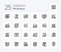 sauna 25 ligne icône pack comprenant sauna. sauna. sauna. se soucier. bambin vecteur