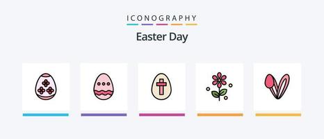 Pâques ligne rempli 5 icône pack comprenant œuf. Pâques. Pâques. décoration. Pâques. Créatif Icônes conception vecteur