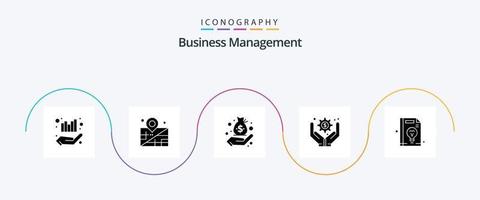 affaires la gestion glyphe 5 icône pack comprenant idée. éducation. finance. entreprise. affaires la gestion vecteur