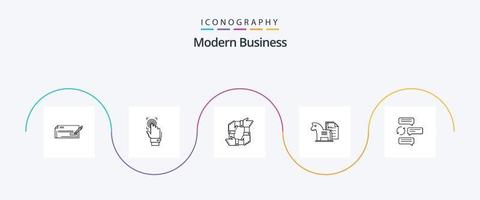 moderne affaires ligne 5 icône pack comprenant équipe. mains. reconnaissance. collaboration. travail en équipe vecteur