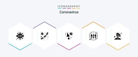 coronavirus 25 glyphe icône pack comprenant transfert. Humain. sang. engagement. virus vecteur