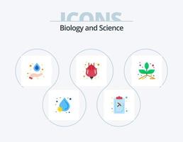 la biologie plat icône pack 5 icône conception. . germer. hydrogène. plante. tulipe vecteur
