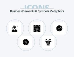 affaires éléments et symboles métaphores glyphe icône pack 5 icône conception. ouvert. cible. homme d'affaire. stratégie. puzzle vecteur