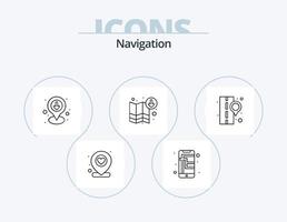 la navigation ligne icône pack 5 icône conception. lieu. emplacement. circulation. broche. emplacement vecteur