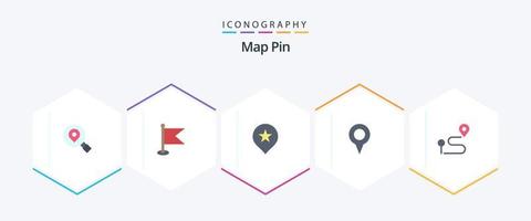 carte épingle 25 plat icône pack comprenant la navigation. emplacement. emplacement. broche. emplacement vecteur