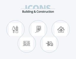 bâtiment et construction ligne icône pack 5 icône conception. l'eau. outil. construction. construction. construction vecteur