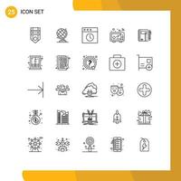 25 ligne concept pour sites Internet mobile et applications bloc-notes affaires histoire classeur ustensiles de cuisine modifiable vecteur conception éléments