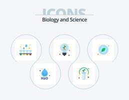 la biologie plat icône pack 5 icône conception. BIO. feuille. laboratoire. cercle. lumière vecteur