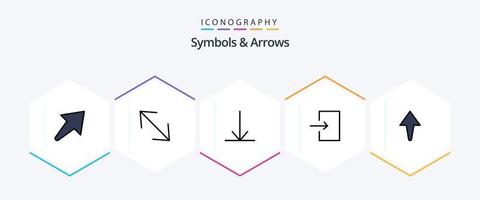 symboles et flèches 25 ligne remplie icône pack comprenant . La Flèche. en haut vecteur