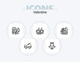 Valentin ligne icône pack 5 icône conception. anneau. cœur. mariage. l'amour. mariage vecteur