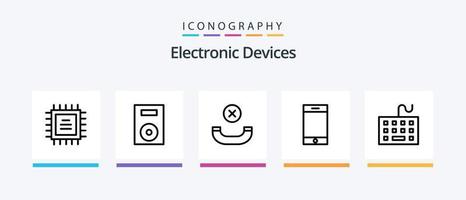 dispositifs ligne 5 icône pack comprenant matériel. dispositifs. données. ordinateur. éclat conduire. Créatif Icônes conception vecteur