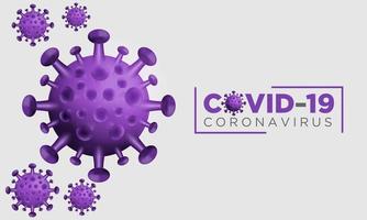 COVID-19 [feminine. épidémie de coronavirus, épidémie de maladie virale, rendu 3d du virus, illustration de l'organisme. fond blanc avec des cellules de virus 3d réalistes. Illustration 3D. vecteur