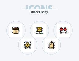 noir Vendredi ligne rempli icône pack 5 icône conception. vente. vendredi. comme. vente rabais. ruban vecteur