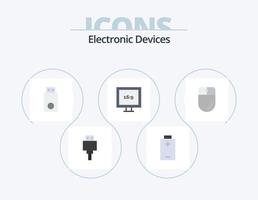 dispositifs plat icône pack 5 icône conception. électronique. le curseur. dongle. HD. aspect rapport vecteur