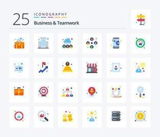affaires et travail en équipe 25 plat Couleur icône pack comprenant engrenage. travail. grouper. utilisateurs. gens vecteur