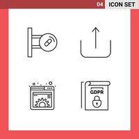 moderne ensemble de 4 ligne remplie plat couleurs pictogramme de médical équipement médicament télécharger la toile modifiable vecteur conception éléments