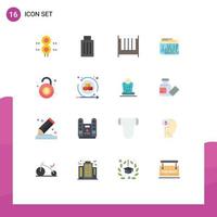 pack de 16 Créatif plat couleurs de l'Internet devise des ordures devise meubles modifiable pack de Créatif vecteur conception éléments
