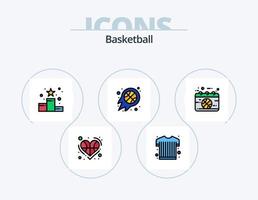basketball ligne rempli icône pack 5 icône conception. sport. casier. jeu. armoire. des sports chemise vecteur