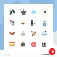 pack de 16 Créatif plat couleurs de signet école prévoir apprentissage éducation modifiable pack de Créatif vecteur conception éléments