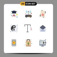 9 Créatif Icônes moderne panneaux et symboles de courrier Police de caractère des graines yin yin Yang modifiable vecteur conception éléments