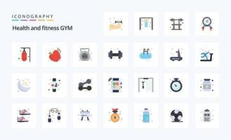 25 Gym plat Couleur icône pack vecteur