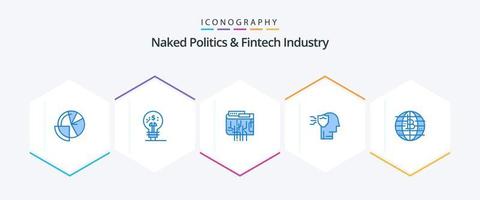 nu politique et fintech industrie 25 bleu icône pack comprenant bouclier. protection. idée. personnel. l'Internet vecteur