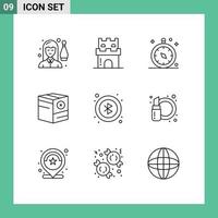 9 Créatif Icônes moderne panneaux et symboles de non Commerce le sable boîte la navigation modifiable vecteur conception éléments