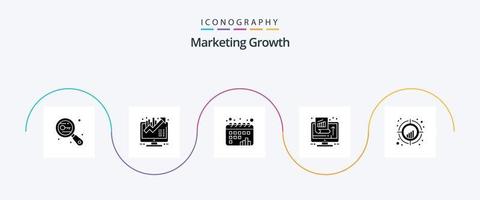 commercialisation croissance glyphe 5 icône pack comprenant succès. commercialisation. croissance. croissance. graphique vecteur