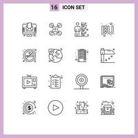ensemble de 16 moderne ui Icônes symboles panneaux pour non l'amour logo liste de contrôle cœur signe homme modifiable vecteur conception éléments