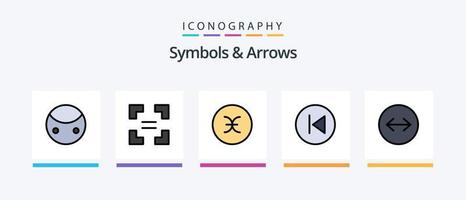 symboles et flèches ligne rempli 5 icône pack comprenant en haut. cercle. signe. flèches. expédition. Créatif Icônes conception vecteur