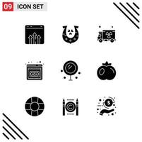 pack de 9 moderne solide glyphes panneaux et symboles pour la toile impression médias tel comme l'amour produits de beauté la chance investissement affaires développement modifiable vecteur conception éléments