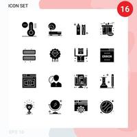 pack de 16 Créatif solide glyphes de cube cadeau boîte nettoyage gratuit noir Vendredi modifiable vecteur conception éléments