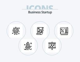 affaires Commencez ligne icône pack 5 icône conception. argent. entreprise. entreprise. but. affaires vecteur